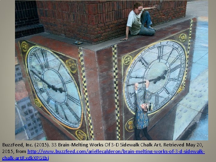 Buzz. Feed, Inc. (2015). 33 Brain-Melting Works Of 3 -D Sidewalk Chalk Art. Retrieved