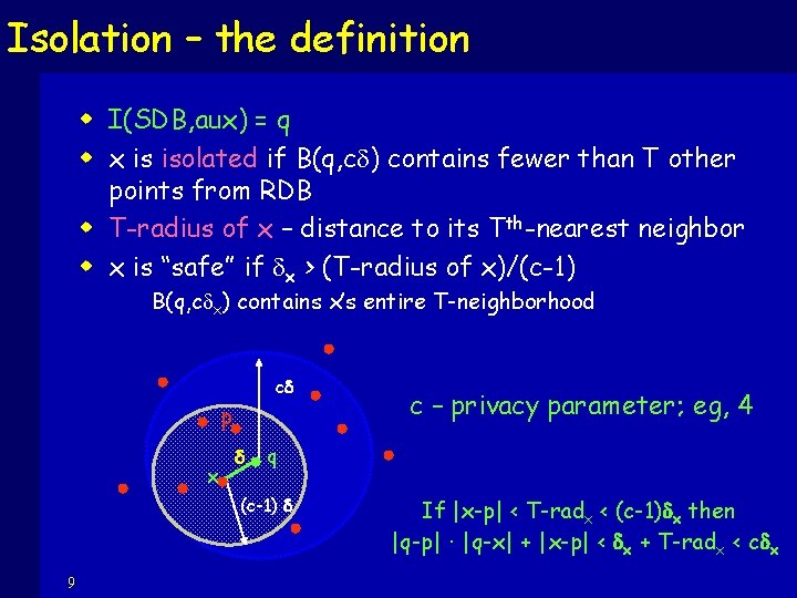 Isolation – the definition w I(SDB, aux) = q w x is isolated if
