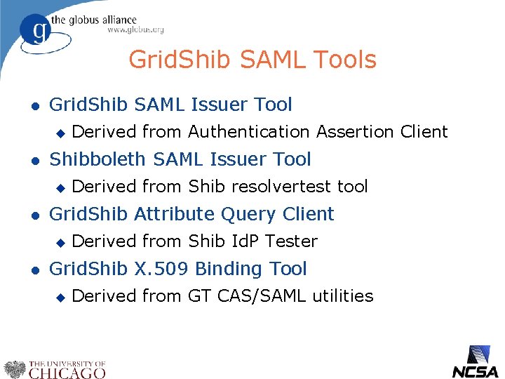 Grid. Shib SAML Tools l Grid. Shib SAML Issuer Tool u l Shibboleth SAML