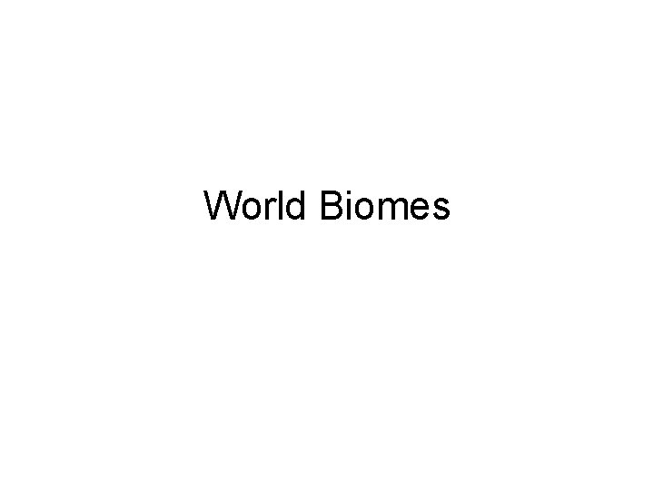 World Biomes 