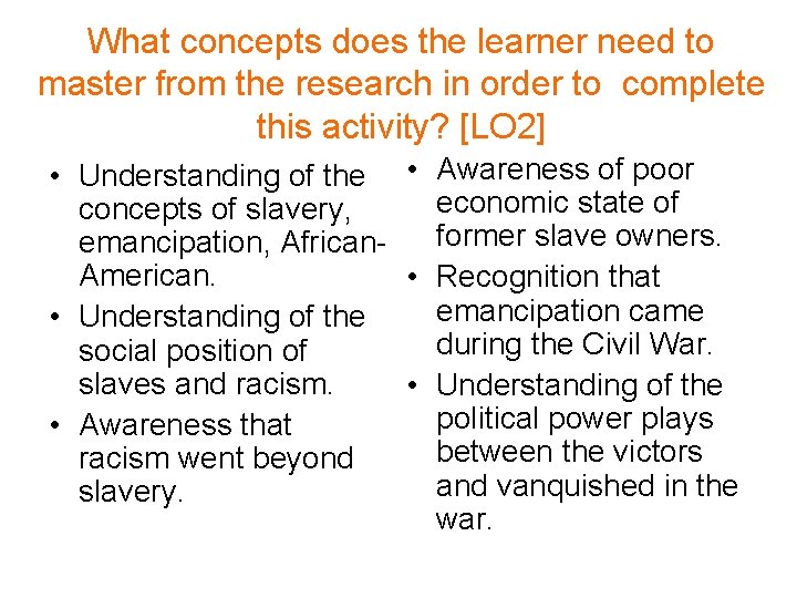 What concepts does the learner need to master from the research in order to