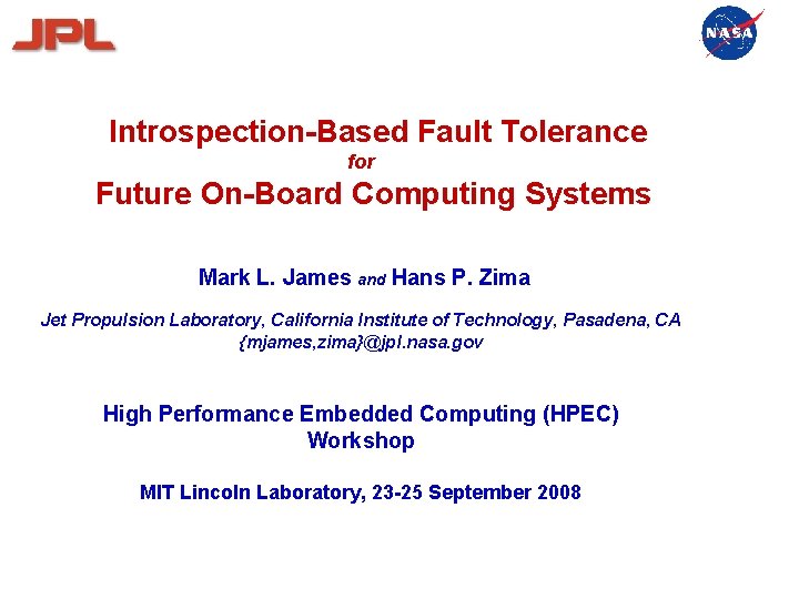 Introspectionbased Fault Tolerance For Future Onboard Computing Systems