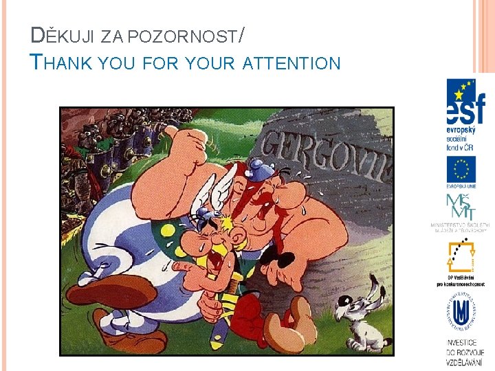 DĚKUJI ZA POZORNOST/ THANK YOU FOR YOUR ATTENTION 