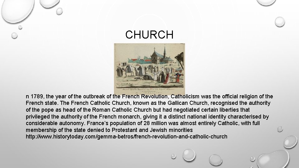 CHURCH n 1789, the year of the outbreak of the French Revolution, Catholicism was