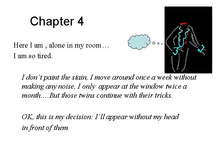 Chapter 4 Here I am , alone in my room… I am so tired.