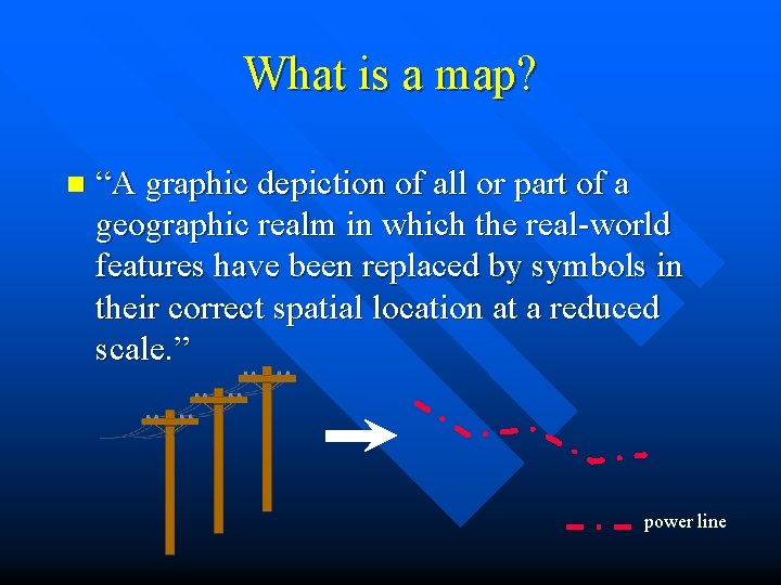 What is a map? n “A graphic depiction of all or part of a