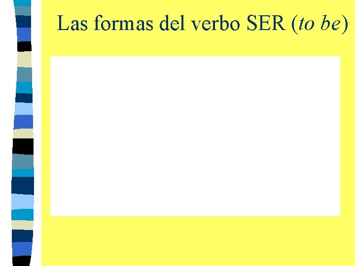 Las formas del verbo SER (to be) 