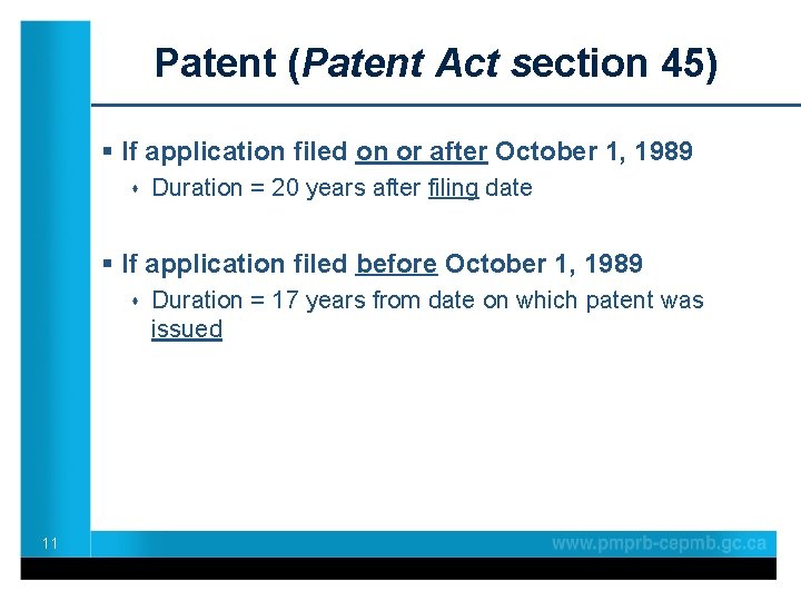 Patent (Patent Act section 45) § If application filed on or after October 1,