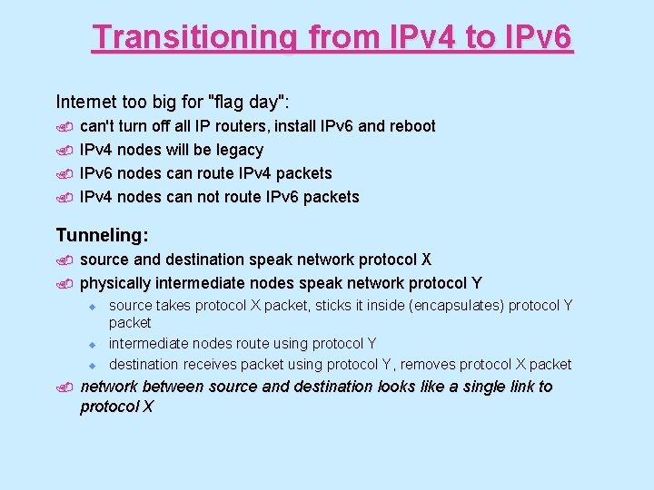 Transitioning from IPv 4 to IPv 6 Internet too big for "flag day": .