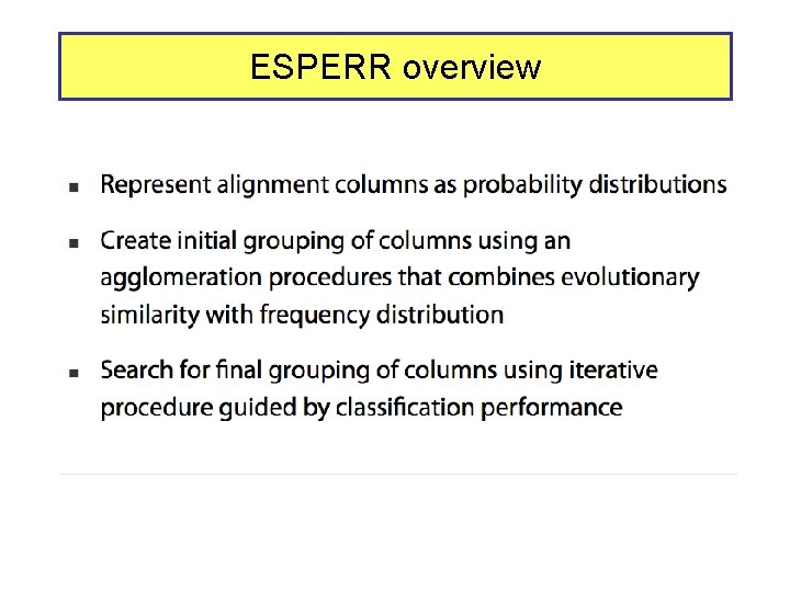 ESPERR overview 