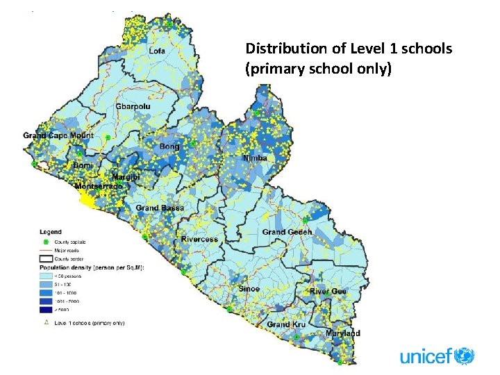 Liberia – Equity and Inclusion Distribution of Level 1 schools (primary school only) 