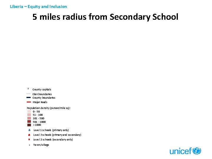 Liberia – Equity and Inclusion 5 miles radius from Secondary School 2 County capitals