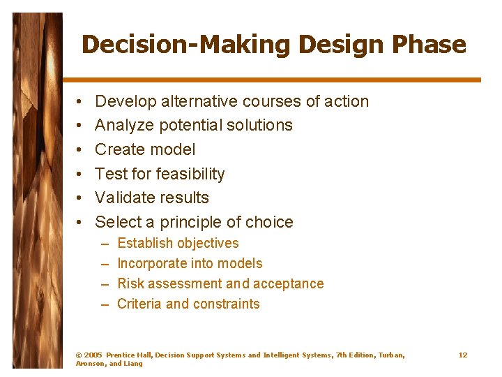 Decision-Making Design Phase • • • Develop alternative courses of action Analyze potential solutions