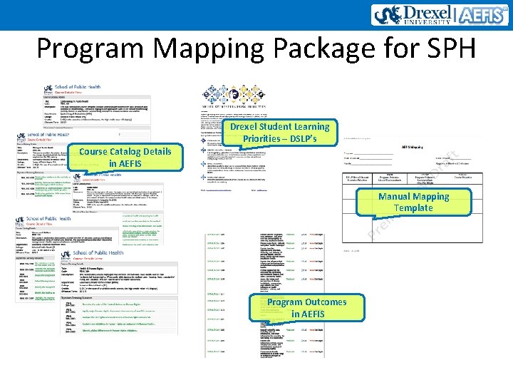 Program Mapping Package for SPH Drexel Student Learning Priorities – DSLP’s Course Catalog Details