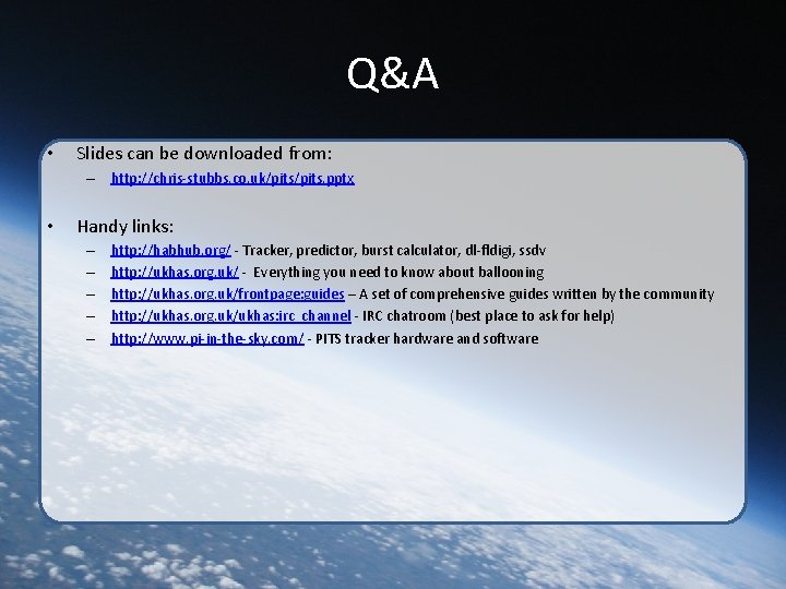 Q&A • Slides can be downloaded from: – http: //chris-stubbs. co. uk/pits. pptx •