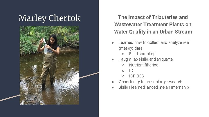 Marley Chertok The Impact of Tributaries and Wastewater Treatment Plants on Water Quality in