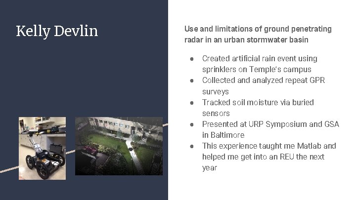 Kelly Devlin Use and limitations of ground penetrating radar in an urban stormwater basin