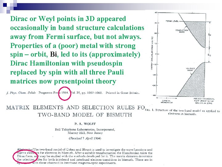 Dirac or Weyl points in 3 D appeared occasionally in band structure calculations away