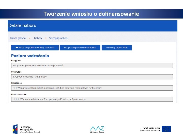 Tworzenie wniosku o dofinansowanie 17 