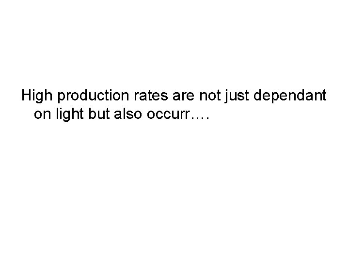 High production rates are not just dependant on light but also occurr…. 