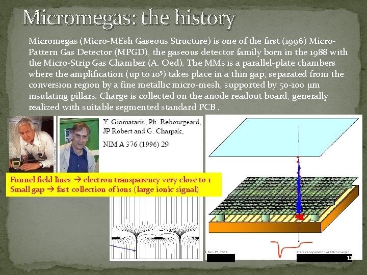 Micromegas: the history Micromegas (Micro-MEsh Gaseous Structure) is one of the first (1996) Micro.