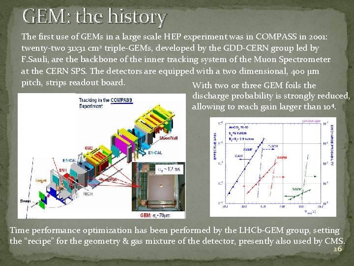 GEM: the history The first use of GEMs in a large scale HEP experiment