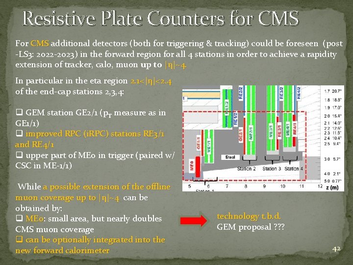 Resistive Plate Counters for CMS For CMS additional detectors (both for triggering & tracking)