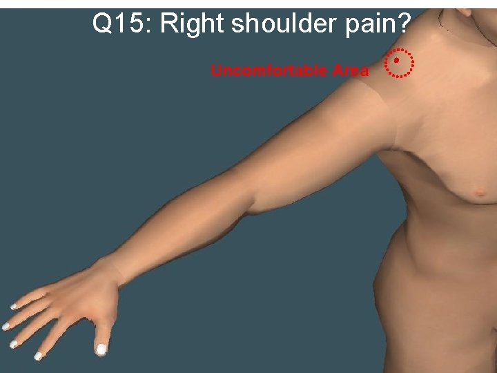 Q 15: Right shoulder pain? Uncomfortable Area 