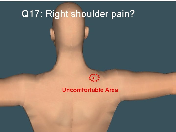 Q 17: Right shoulder pain? Uncomfortable Area 