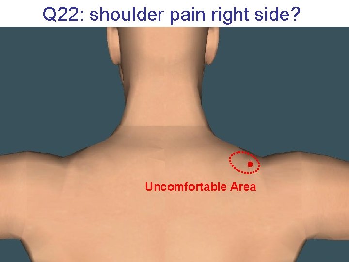 Q 22: shoulder pain right side? Uncomfortable Area 