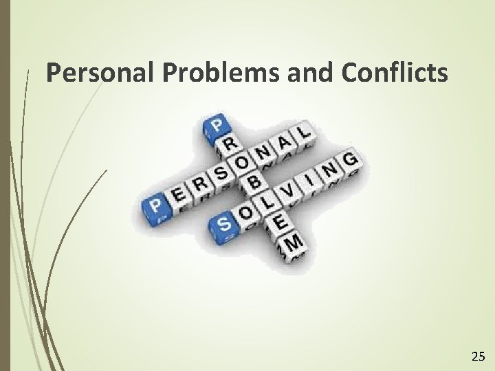 Personal Problems and Conflicts 25 