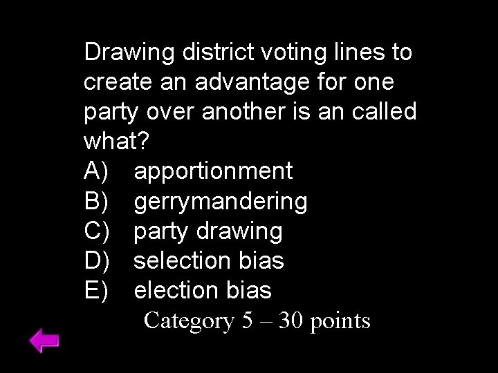 Drawing district voting lines to create an advantage for one party over another is