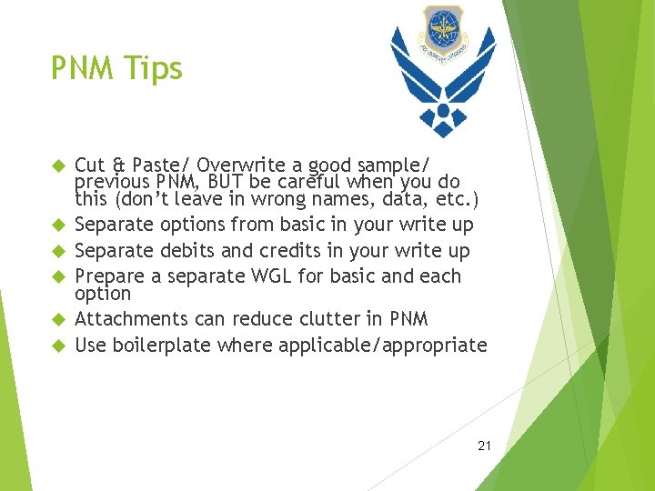 PNM Tips Cut & Paste/ Overwrite a good sample/ previous PNM, BUT be careful