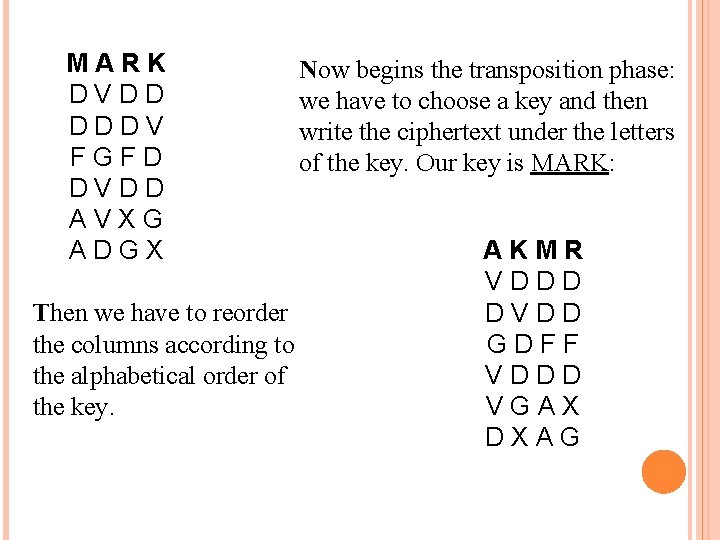 MARK D V D D D V F G F D D V D