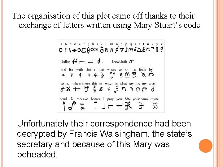 The organisation of this plot came off thanks to their exchange of letters written