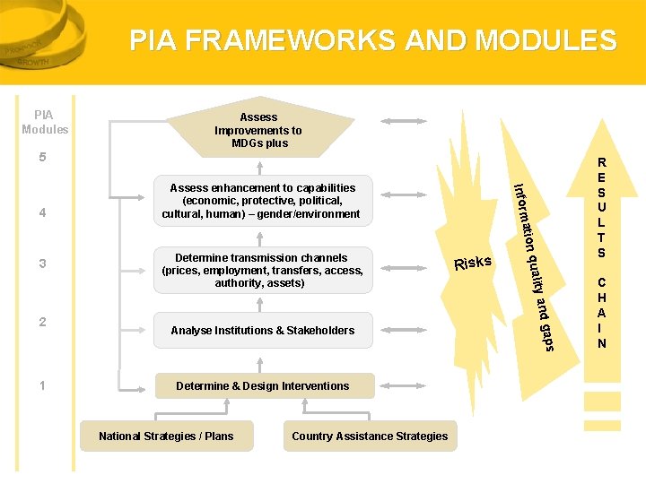 PIA FRAMEWORKS AND MODULES PIA Modules Assess Improvements to MDGs plus 5 National Strategies