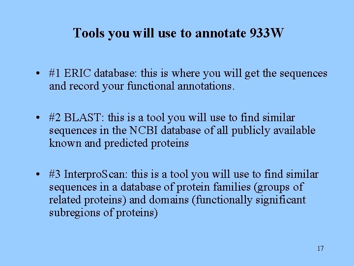Tools you will use to annotate 933 W • #1 ERIC database: this is