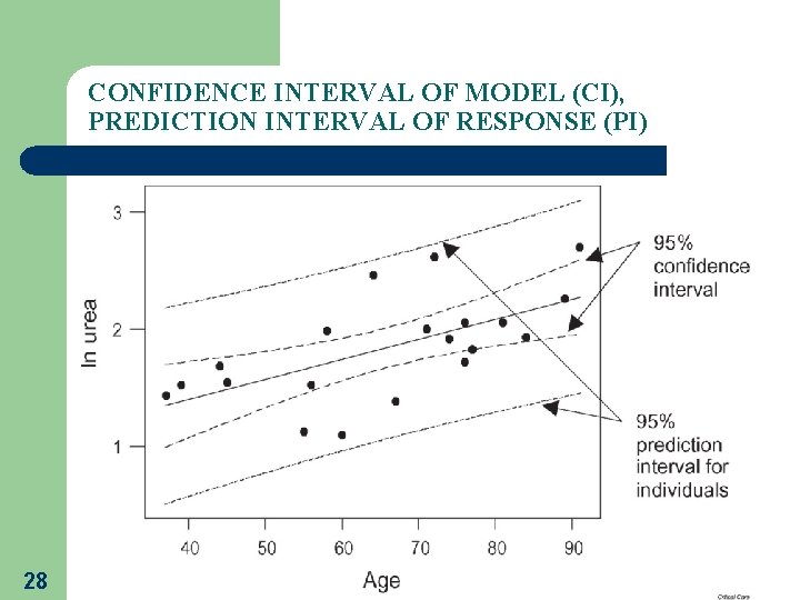 CONFIDENCE INTERVAL OF MODEL (CI), PREDICTION INTERVAL OF RESPONSE (PI) 28 