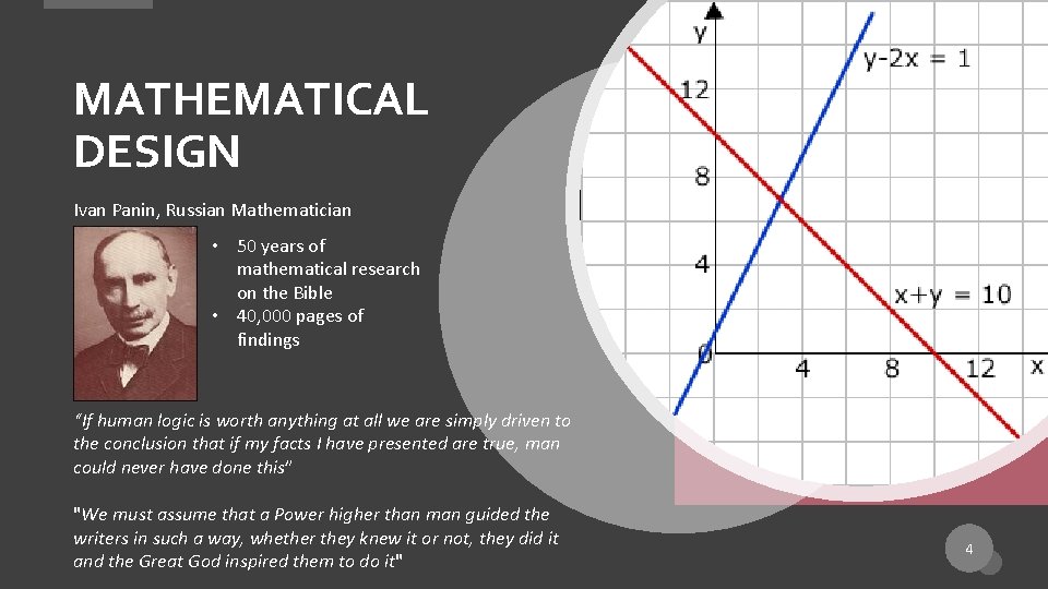 MATHEMATICAL DESIGN Ivan Panin, Russian Mathematician • 50 years of mathematical research on the