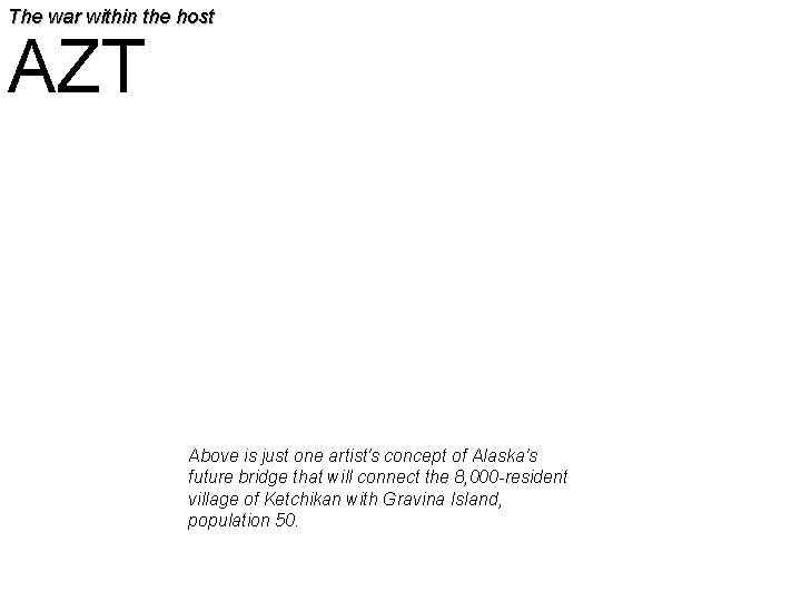 The war within the host AZT -N 3 Above is just one artist's concept