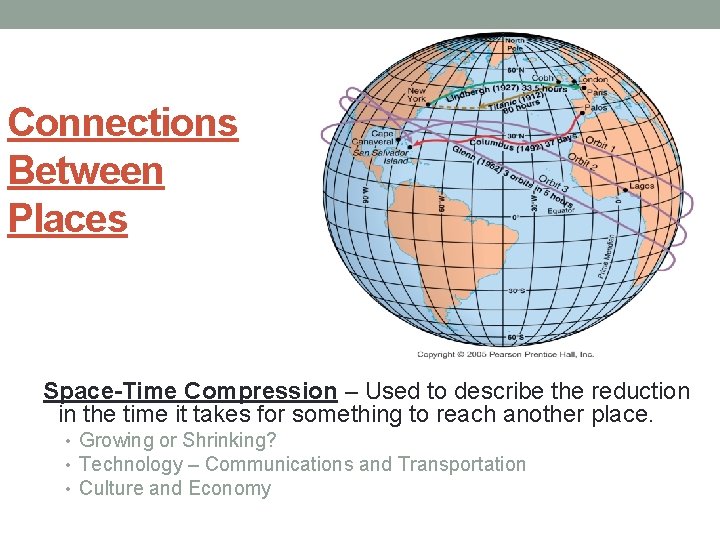 Connections Between Places Space-Time Compression – Used to describe the reduction in the time