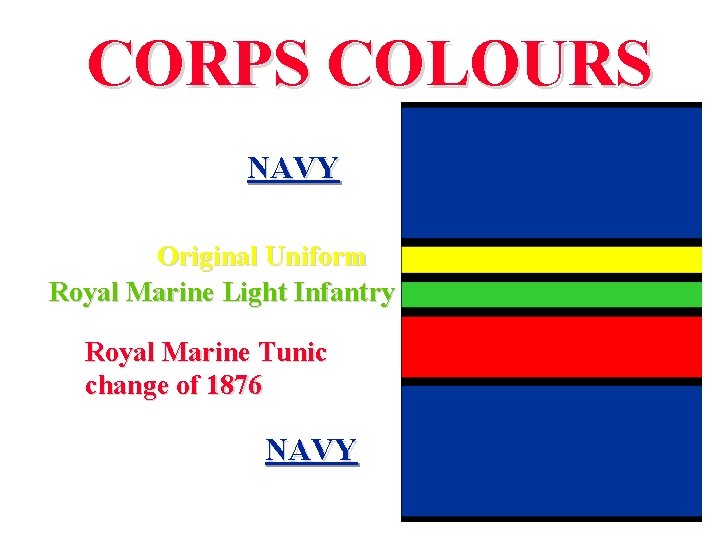 CORPS COLOURS NAVY Original Uniform Royal Marine Light Infantry Royal Marine Tunic change of