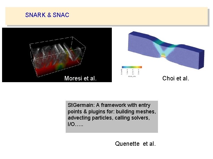 SNARK & SNAC Moresi et al. Choi et al. St. Germain: A framework with