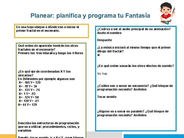 Planear: planifica y programa tu Fantasía En una hoja ubique a dónde van a