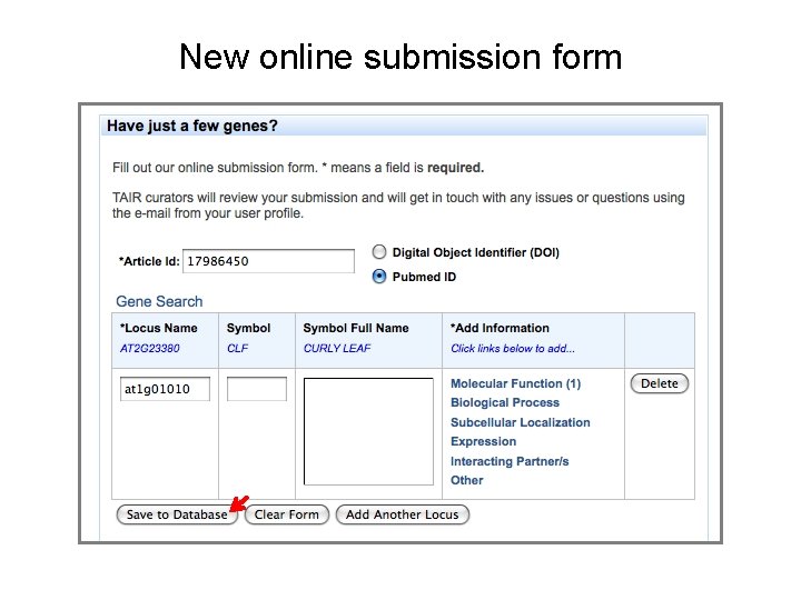 New online submission form 