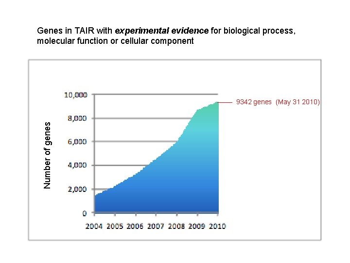 Genes in TAIR with experimental evidence for biological process, molecular function or cellular component