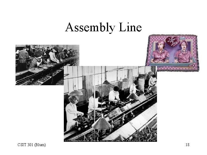 Assembly Line CSIT 301 (Blum) 18 