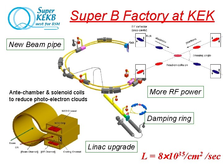 Super B Factory at KEK Interaction Region Crab crossing q=30 mrad. by*=3 mm New