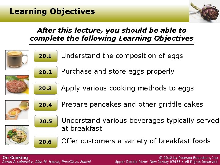 Learning Objectives After this lecture, you should be able to complete the following Learning