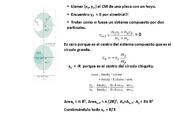 § Llamar (x. P, y. P ) al CM de una placa con un